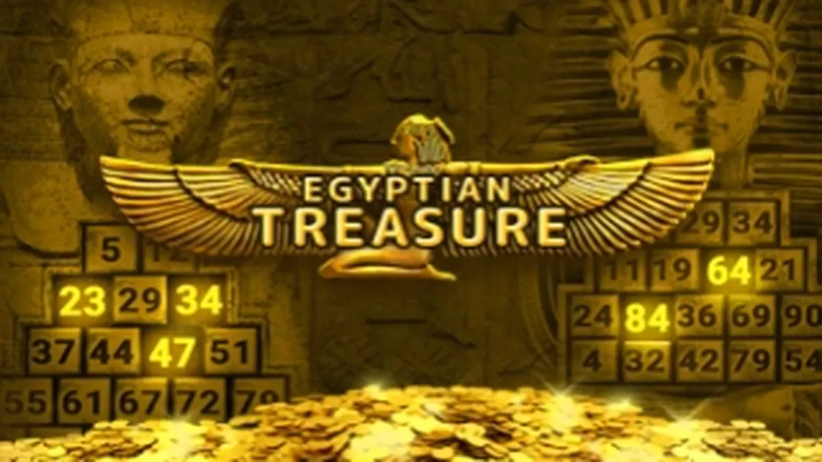 Isang visual na representasyon ng Egyptian Treasure slot na may temang sinaunang Ehipto.